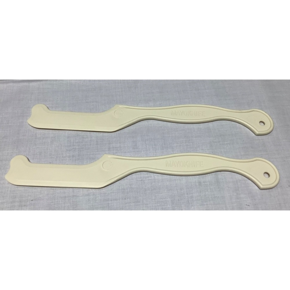 Mayoknife Jar Scraper Spatula Plastic Spreader Jelly Mayo Knife VTG Set Of 2